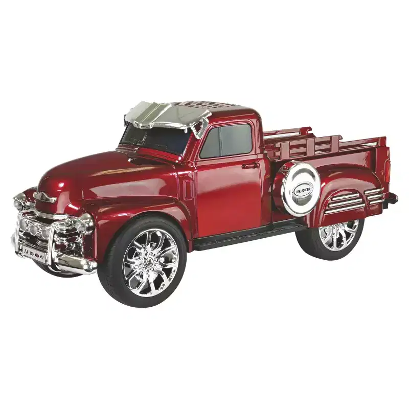 Audiobox Retro Ride 10-Watt-RMS Bluetooth Rechargeable Truck Speaker with FM Radio in Red