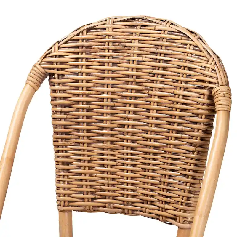 Neola Modern Bohemian Natural Rattan Dining Chair