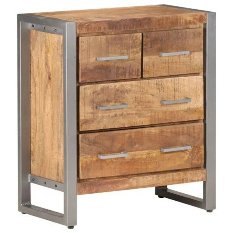 vidaXL Sideboard 23.6x13.8x27.6 Rough Mango Wood