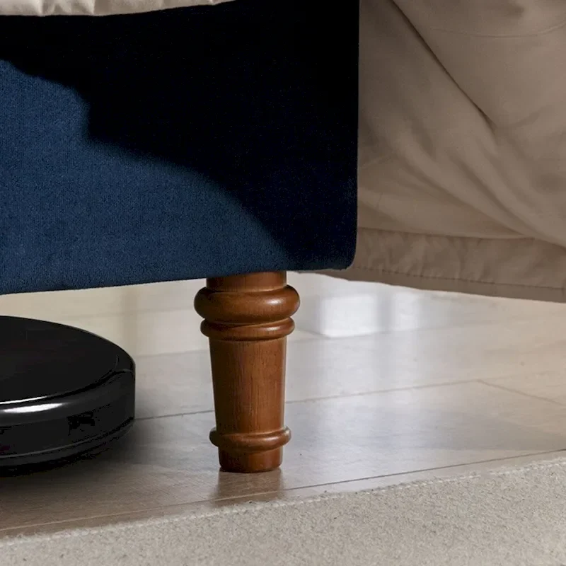 Velvet Upholstered Queen Bed - Wingback with Nailhead Trim