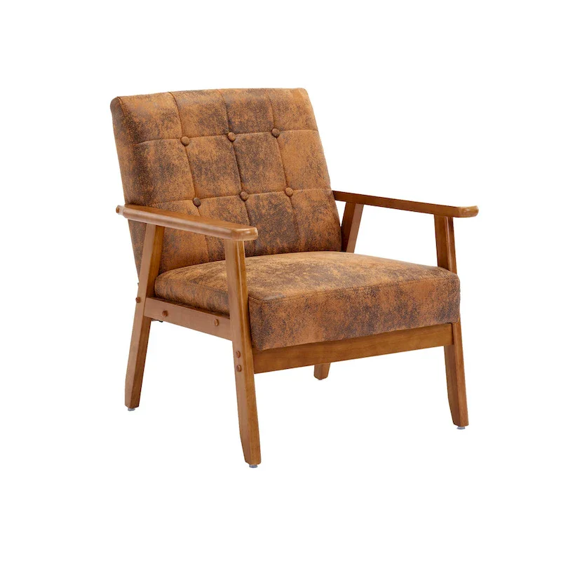 28.74 Tufted Accent Chair with Solid Wood Frame