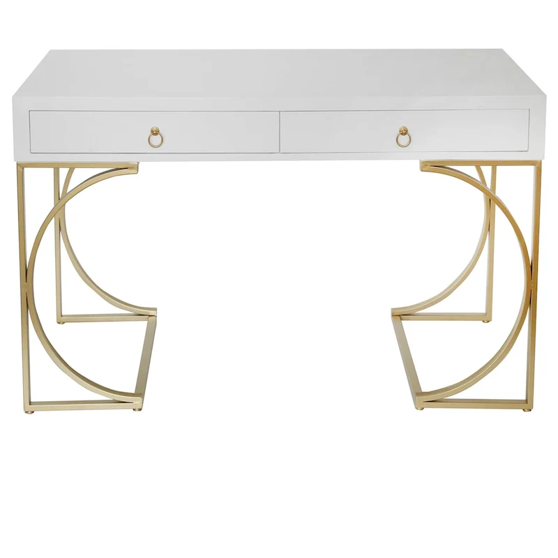Julienne White and Gold Desk