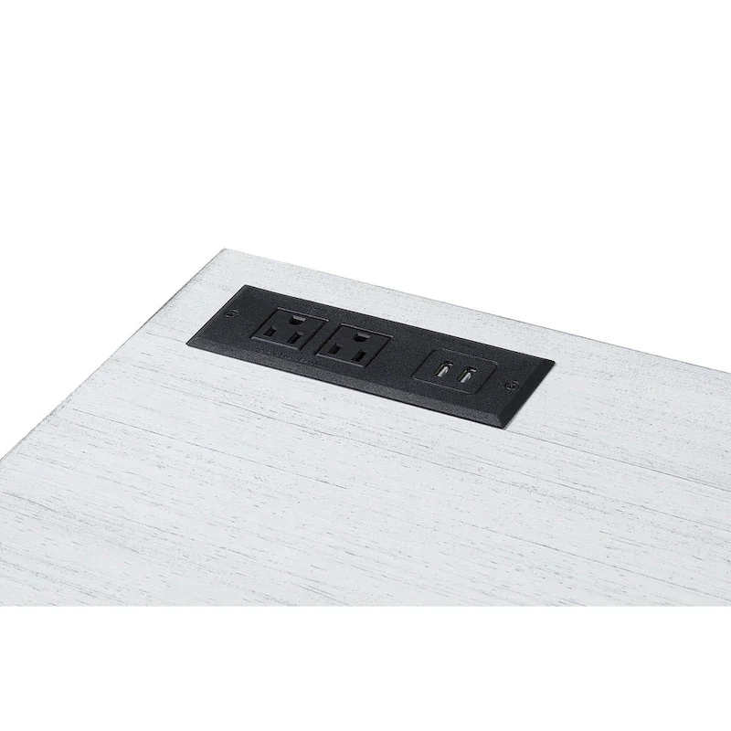 Modern 42-inch Metal Computer Desk with USB Ports