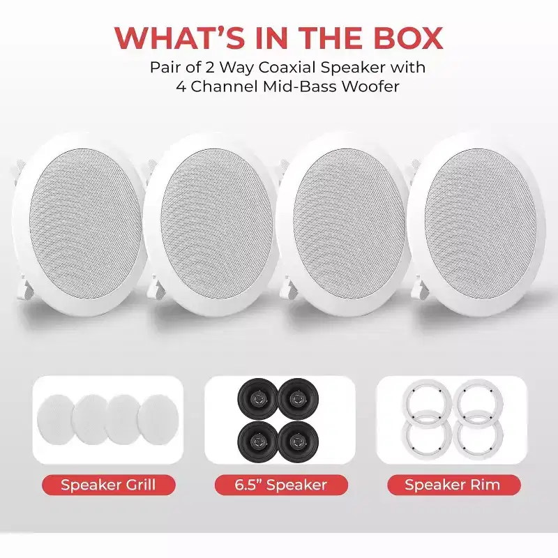 Pyle 6.5 Bluetooth Home Ceiling Speakers (4-Pack) - PDICBT266