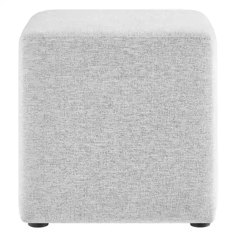 Callum 17/28 Square Woven Heathered Fabric Upholstered Ottoman