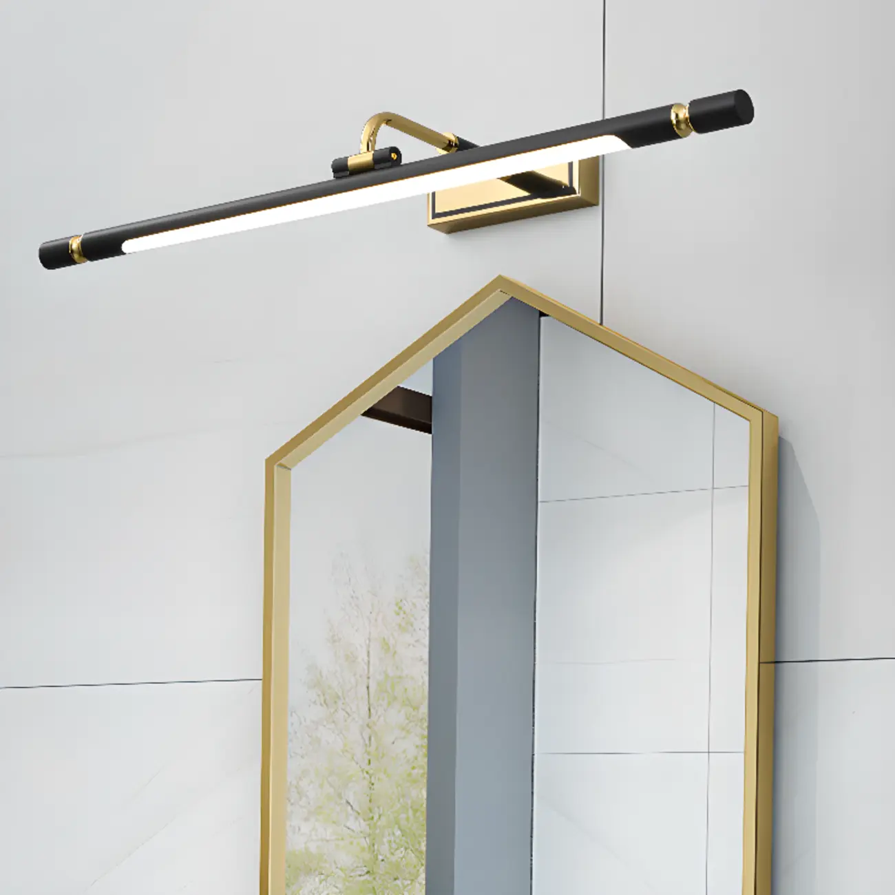 Modern linear LED Vanity Light Fixture with Black Lampshade