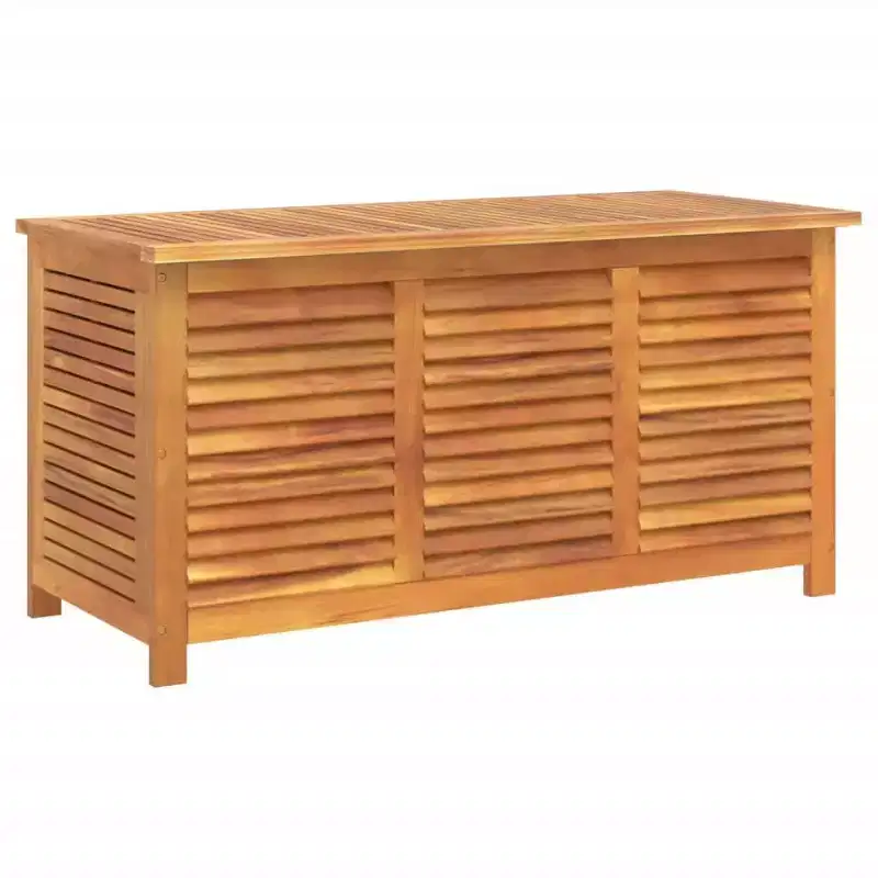 vidaXL Garden Storage Box with Louver Outdoor Patio Furniture Solid Wood Acacia