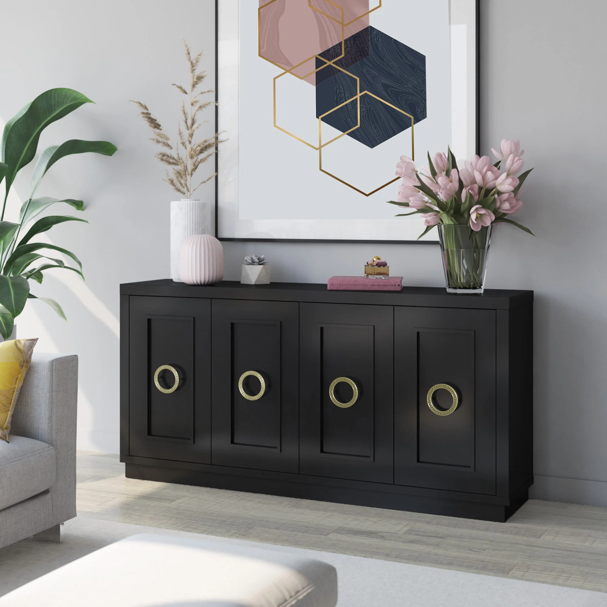 Stylish Dining Storage Double?Door Buffet Sideboard
