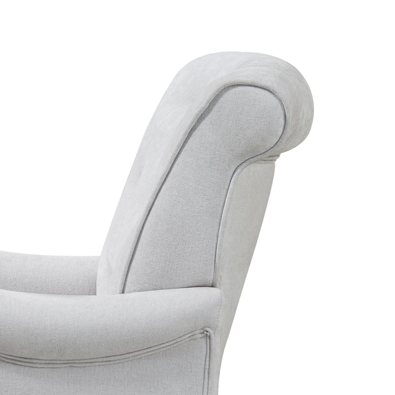 Chenille Fabric Accent Chair with Retro Wooden Legs, High-Density Foam and Spring Cushion, and 300 lbs Weight Capacity