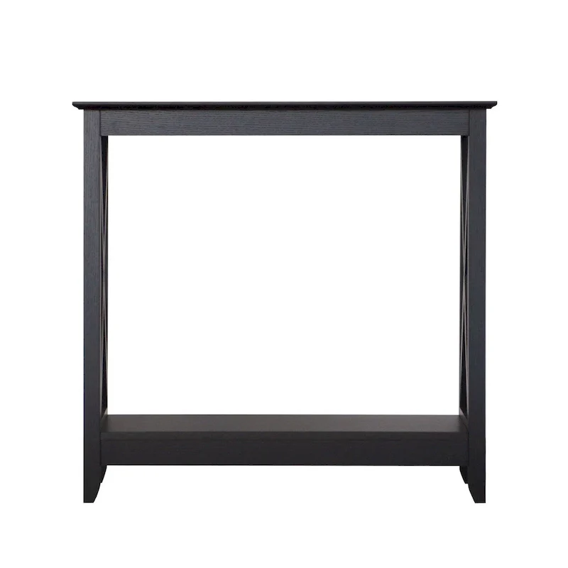 Black Oak / Washed Grey / Oak / White / Rosewood Grain Farmhouse Console Table, X-Cross Style