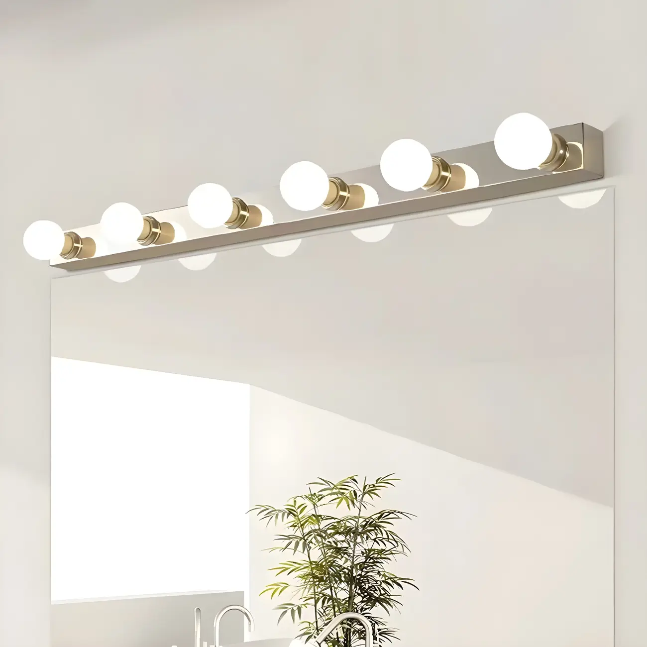 Modern Chrome Globe Bulb Bathroom Vanity Light