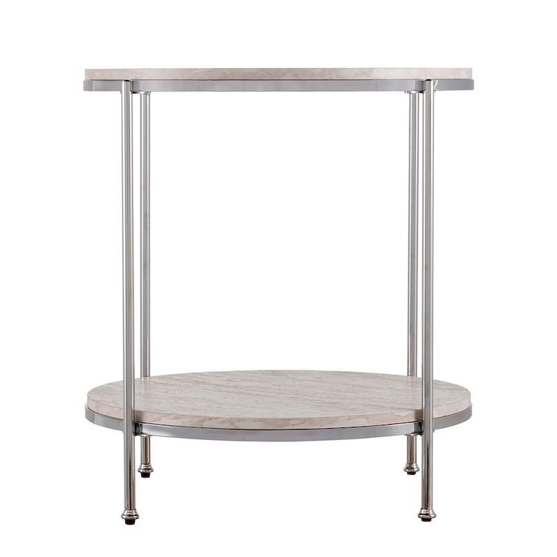 SEI Furniture Henderson Round Faux Marble Side Table