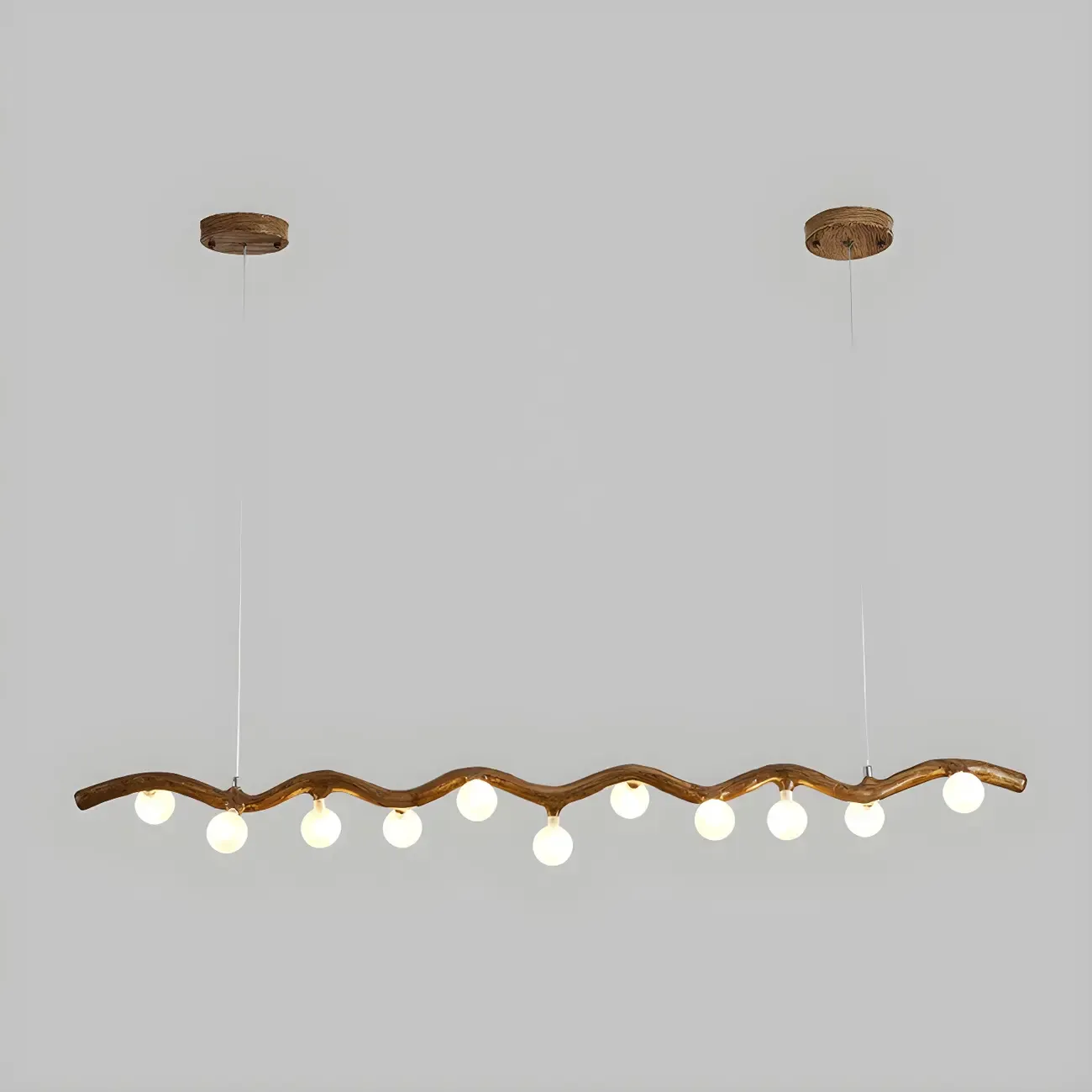 Modern Brown Glass Linear Island Pendant Light