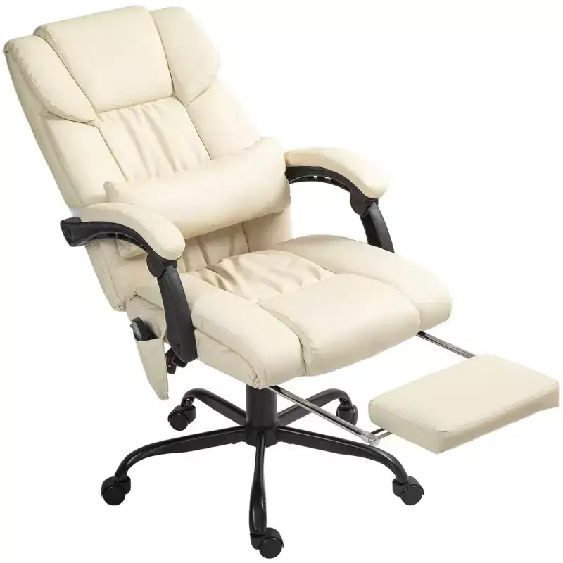 Massage Office Chair with 6 Vibrating Points, High Back Reclining Office Chair with Footrest and Remote