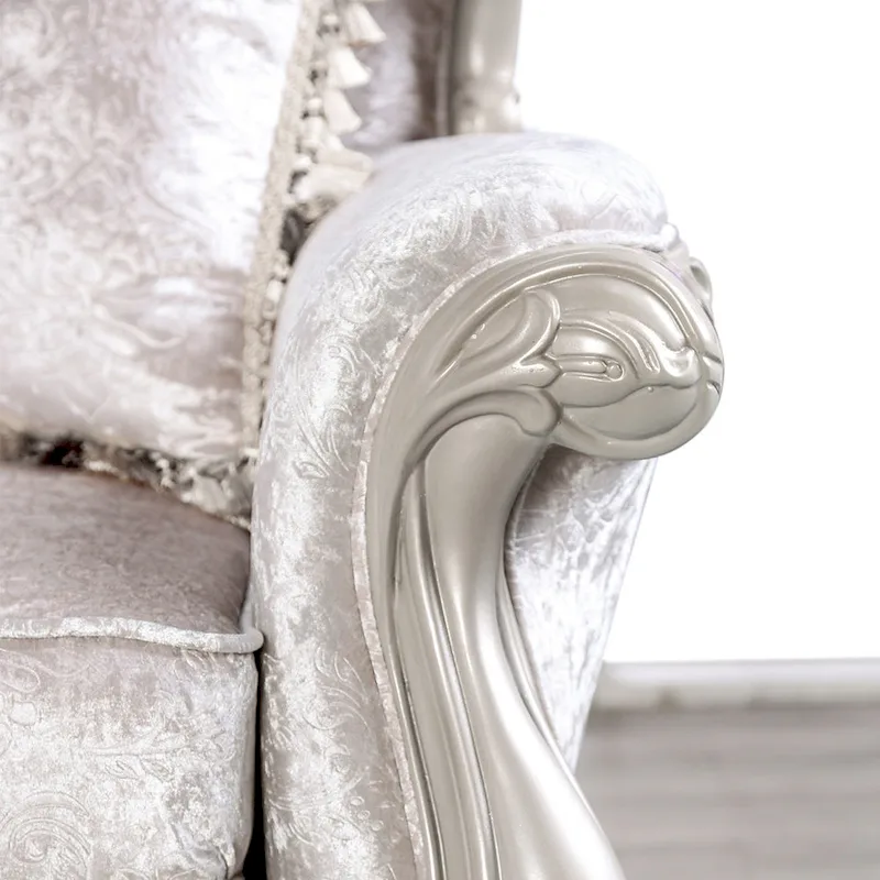 Furniture of America Clarissa Traditional Arm Chair with Button Tufted Back and Accent Pillow