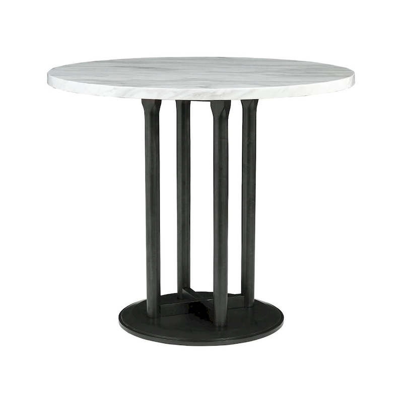 Centiar White/Black Circular Counter Height Table