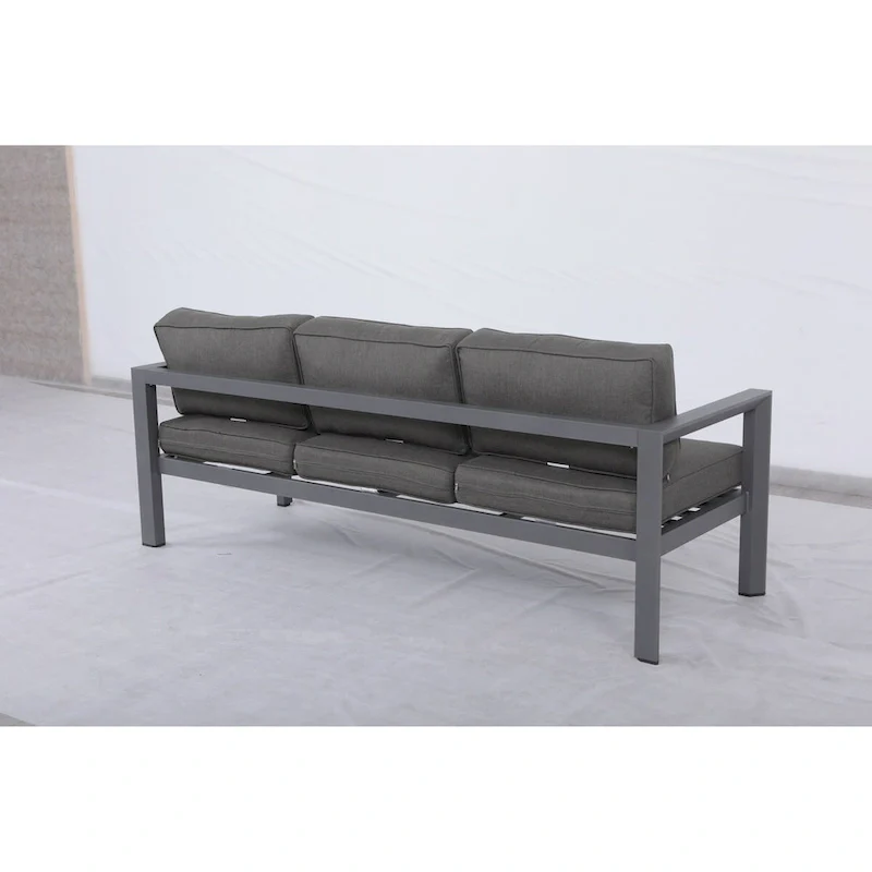 Cabo Aluminum Sofa with Gray Frame with Cushion.