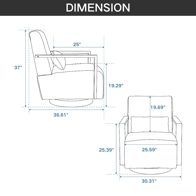Pale Green 30.31 Linen Blend Upholstered Swivel Accent Chair