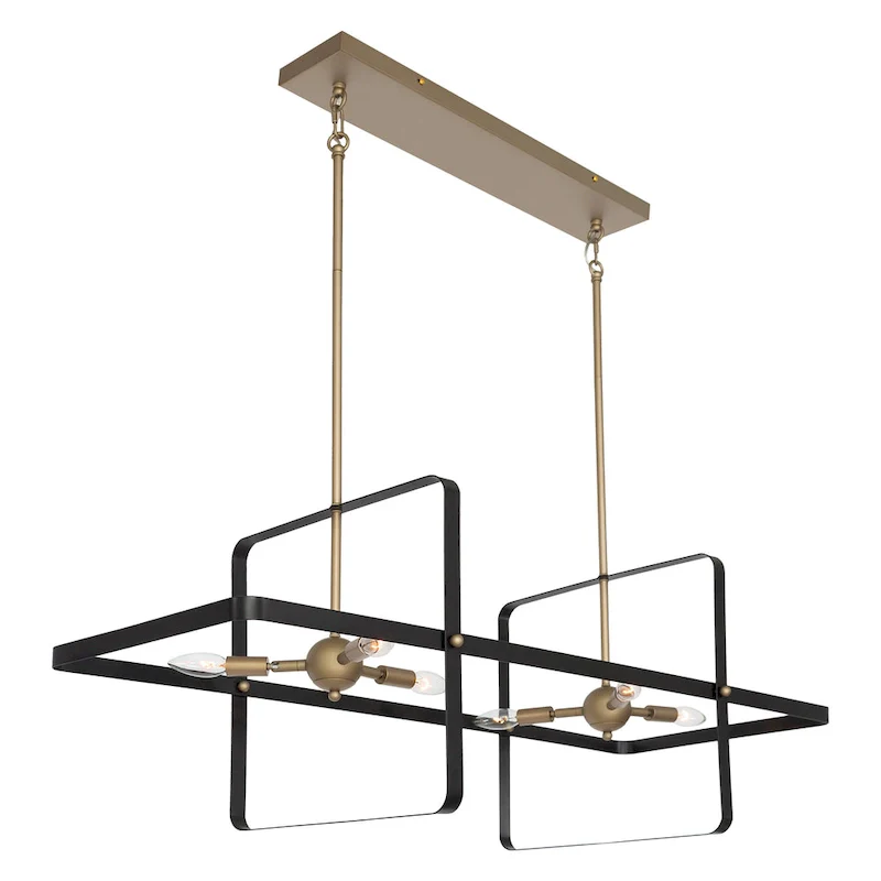 Modern 6 - Light Kitchen Island Linear Pendant - 42.13 x16.73 x16.54