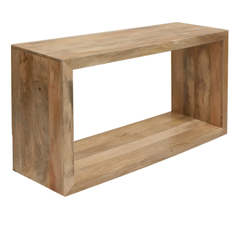Keli 52 Inch Mango Wood Sideboard Console Table, Open Cube, 1 Shelf