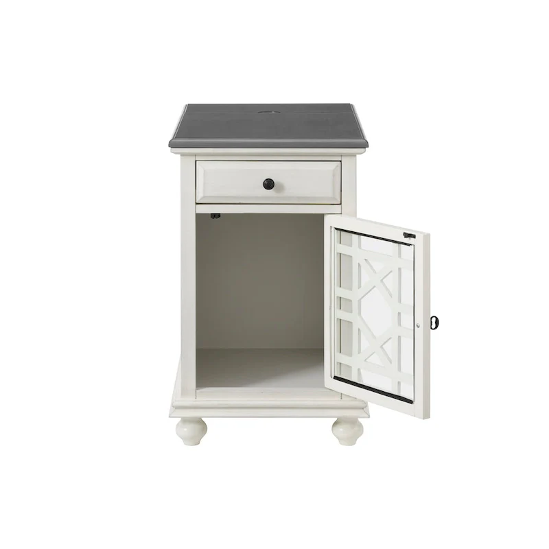 Elegant Chairside Table with Power