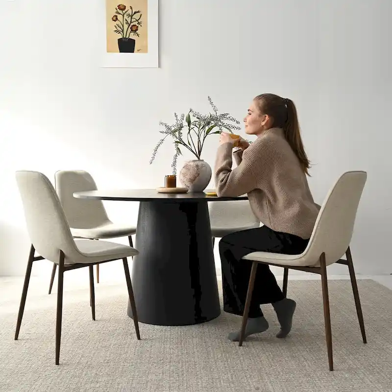 Modern Solid Back Side Dining Chair(Set of 4)