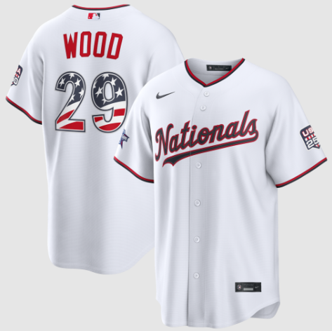 2026 All-Star Edition Stars & Stripes Washington Nationals James Wood White Stadium Jersey