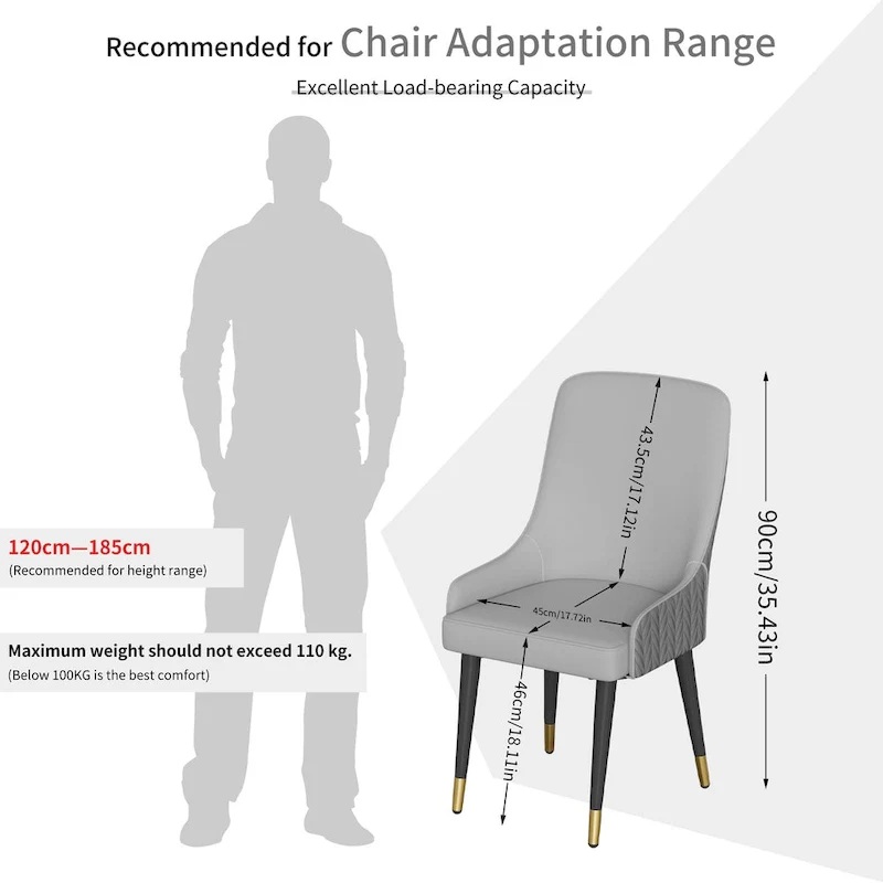 Set of 2 Microfiber Leather Luxury Upholstered Dining Chairs with Lion Head Pull Ring