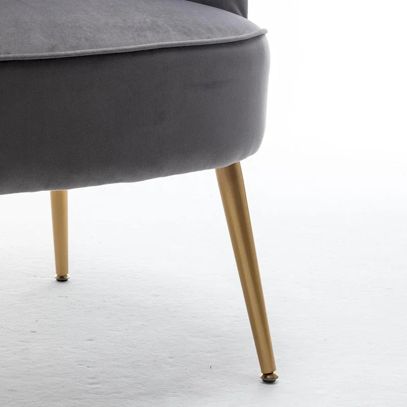 Velvet Accent Chair with Gold Metal Legs