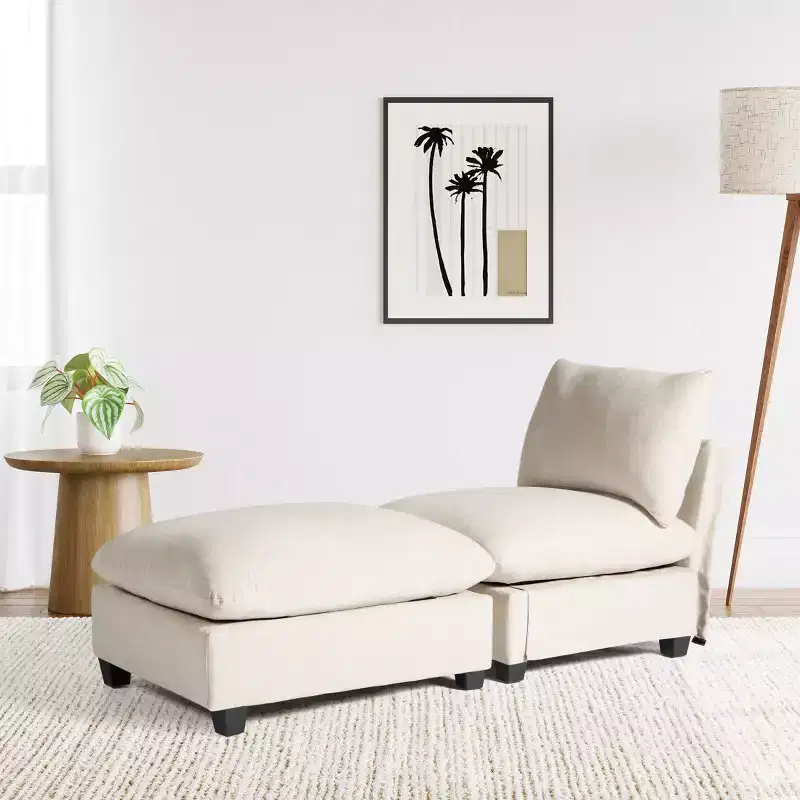 WestinTrends Augusta 68.5 Chenille Upholstered Indoor Chaise Lounge Chair