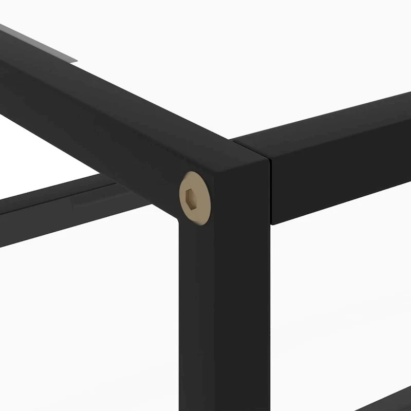 Console Table Transparent Black, Glass Top, 19.7