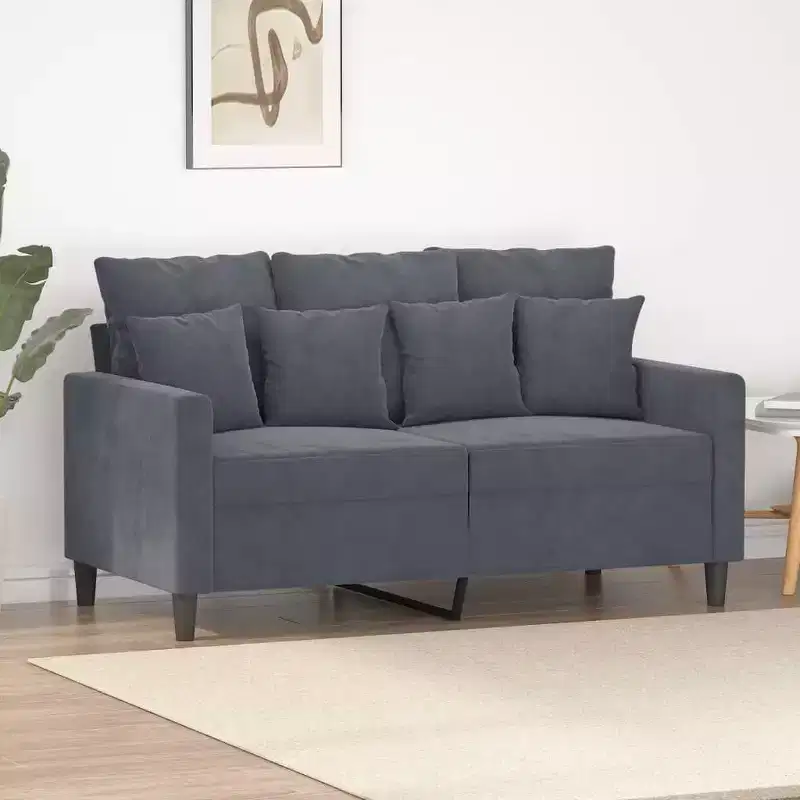 vidaXL 2-Seater Sofa Dark Gray 47.2 Velvet