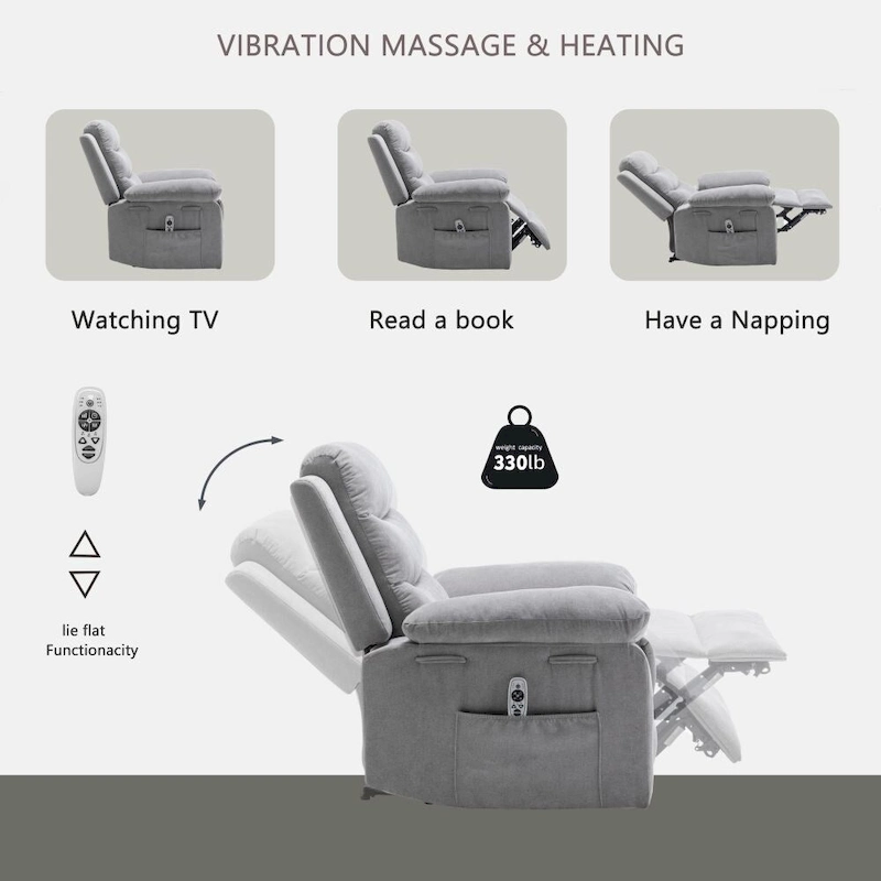 Power Recliner Chair with Adjustable Massage Function