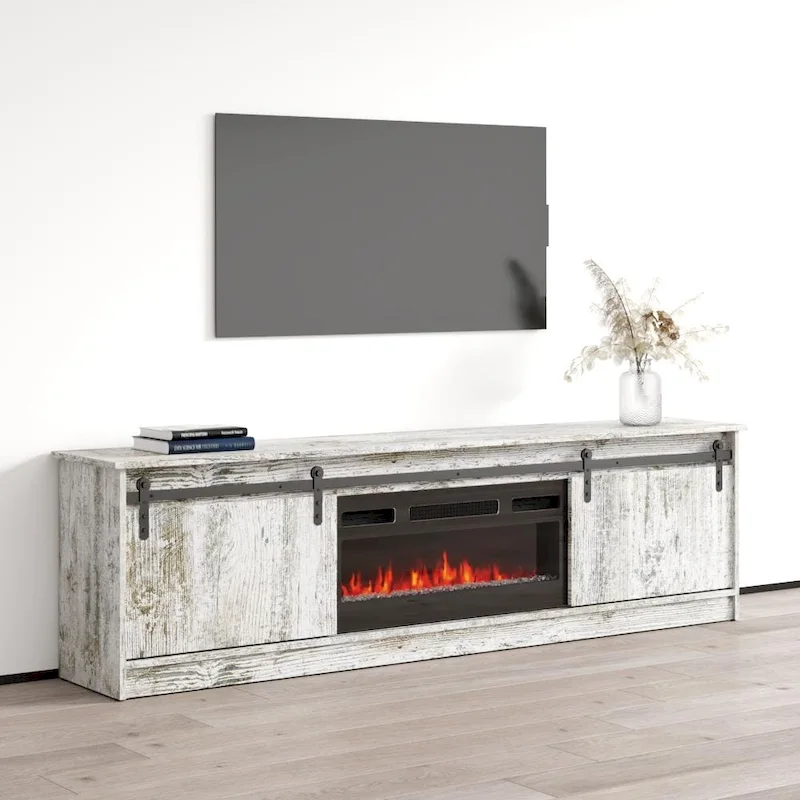 TV Stand with Electric Fireplace - Fits up to 85