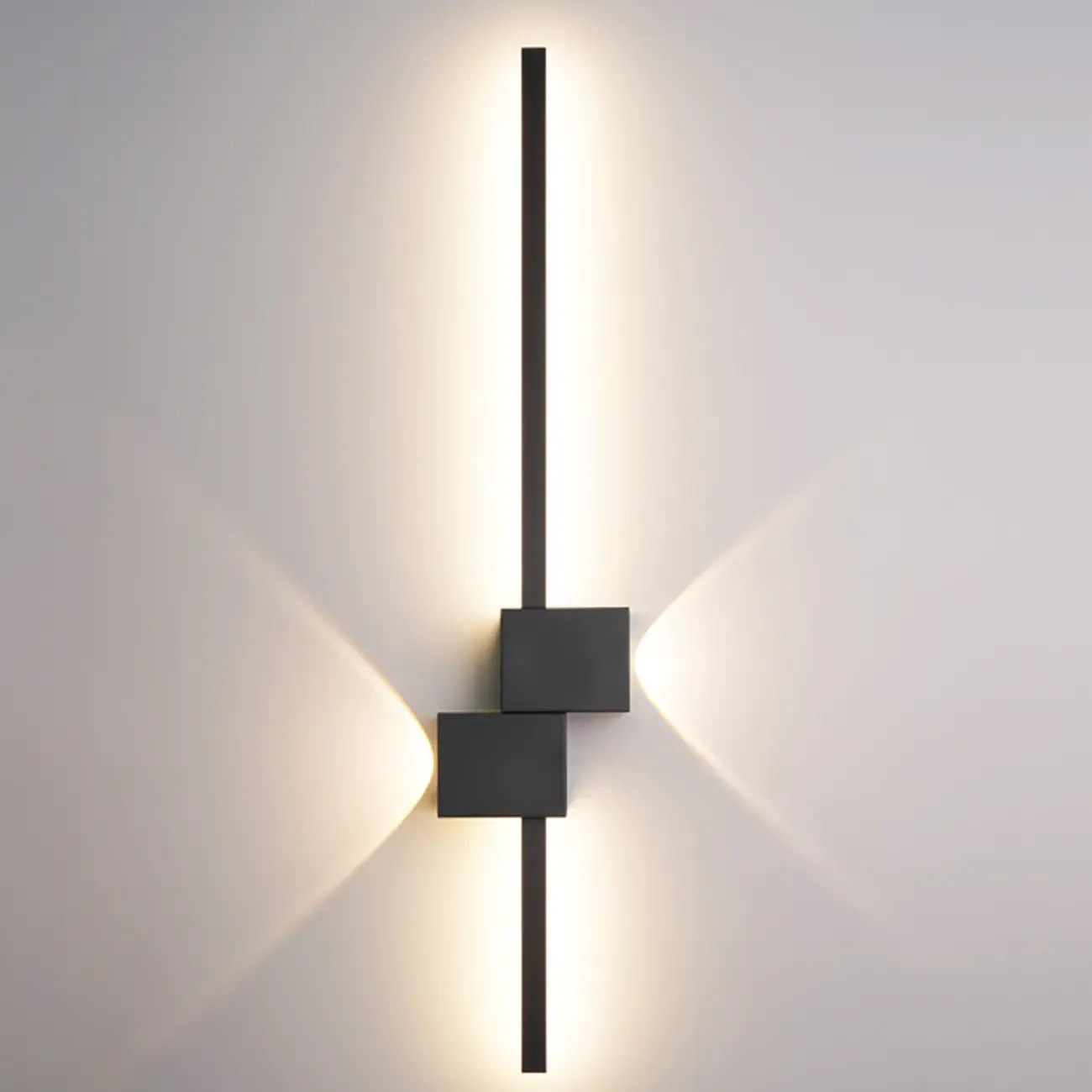 Large Stylish Black Geometric LED 4-Light Wall Sconce