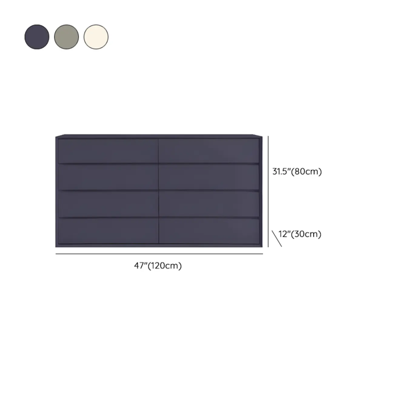 Modern White Wooden Double Dresser with Soft-Close Drawers