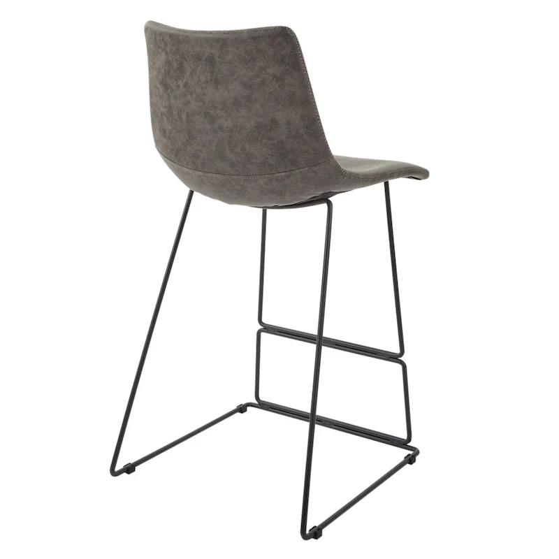 3-Piece 36  Round Top Counter Height Dining Table with 2 Faux Leather Stools