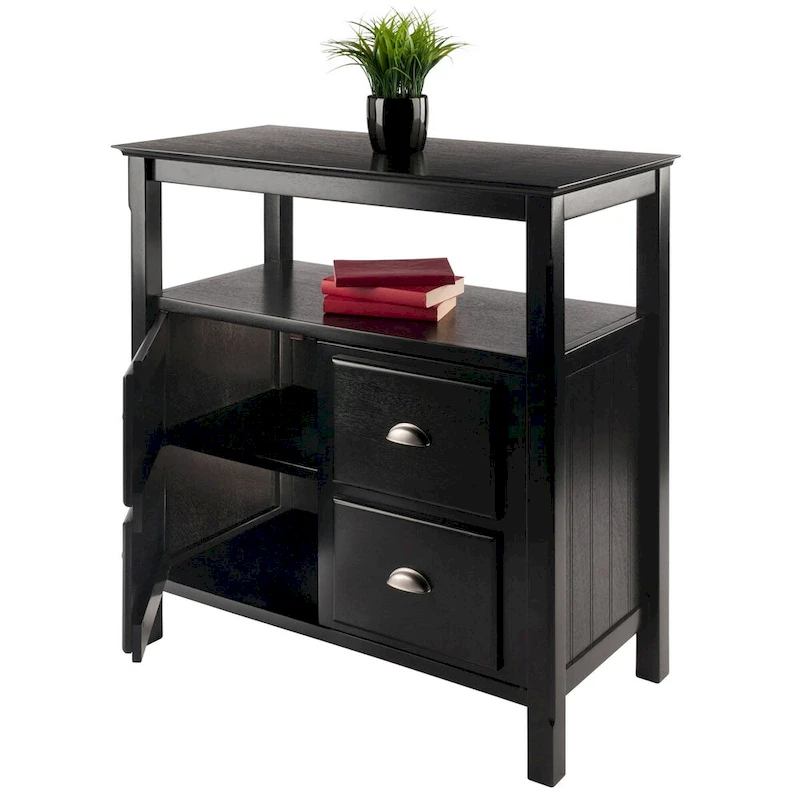 Buffet Cabinet, Black - 36 x 18.03 x 35.98 inches - 36 x 18.03 x 35.98 inches