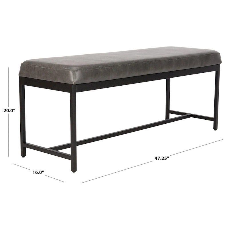 SAFAVIEH Parthenia Bench - 47.3 x 16 x 19.5 - 47Wx16Dx20H