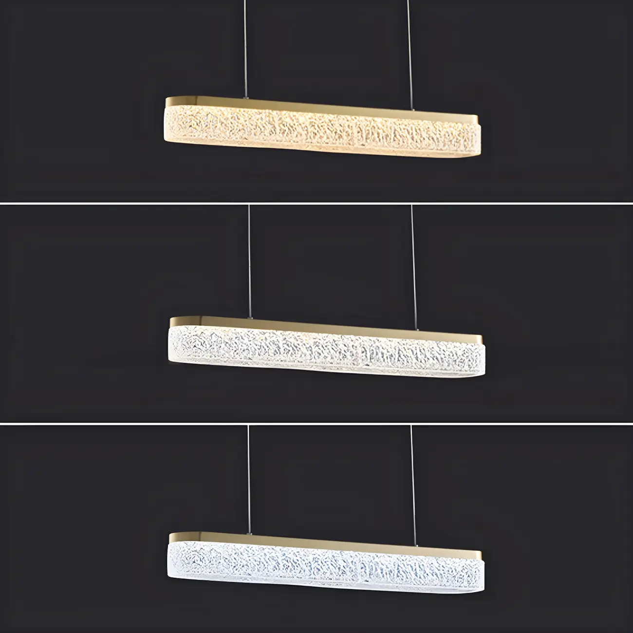 Modern Gold 3-Gear Dimming LED Kitchen Island Pendant Light