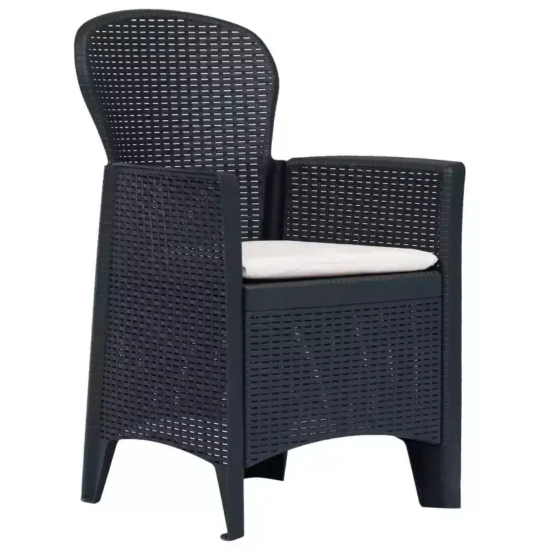 vidaXL Patio Bistro Set Outdoor Table and Chairs Conversation Set Plastic