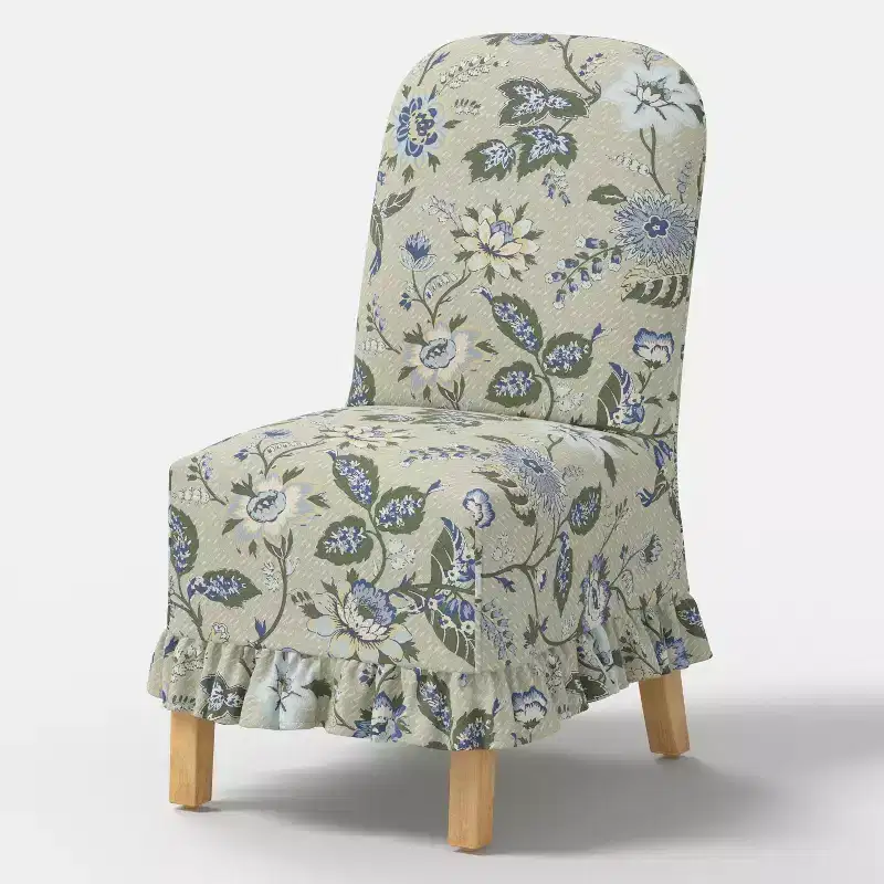 Rounded Back Slipcovered Dining Chair with Ruffle - Threshold