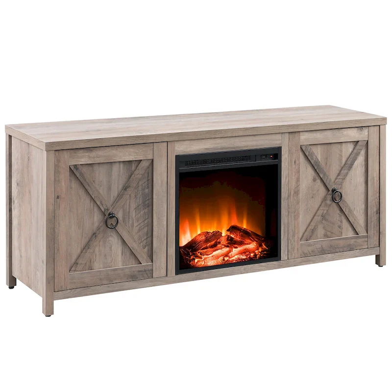 Granger 58  TV Stand with Log Fireplace Insert