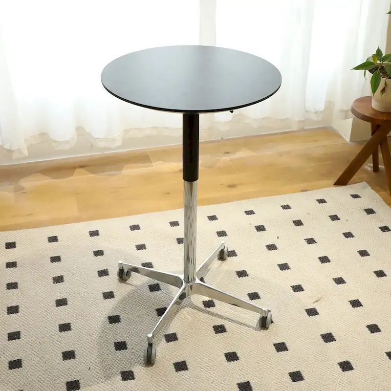 Brown / Natural / Black Adjustable Height Bar Table, Swivel Counter Bistro Pub Table for 1 Person