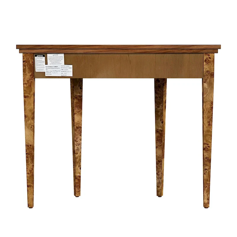 Hampton Demilune Burl 36  Console Table