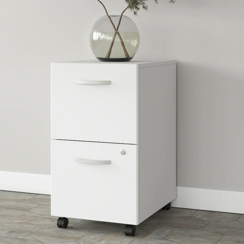 2 Drawer Mobile File Cabinet with Lock and Casters
