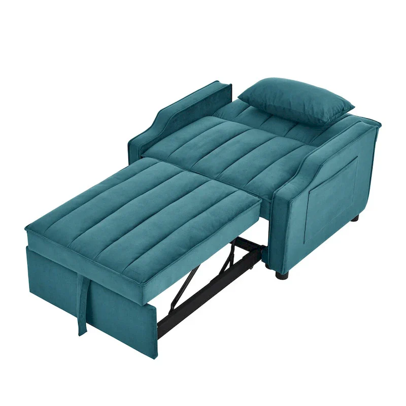 Velvet Pull Out Armchair