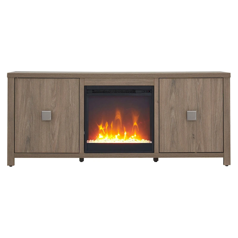 Juniper 58 TV Stand with Crystal Fireplace Insert