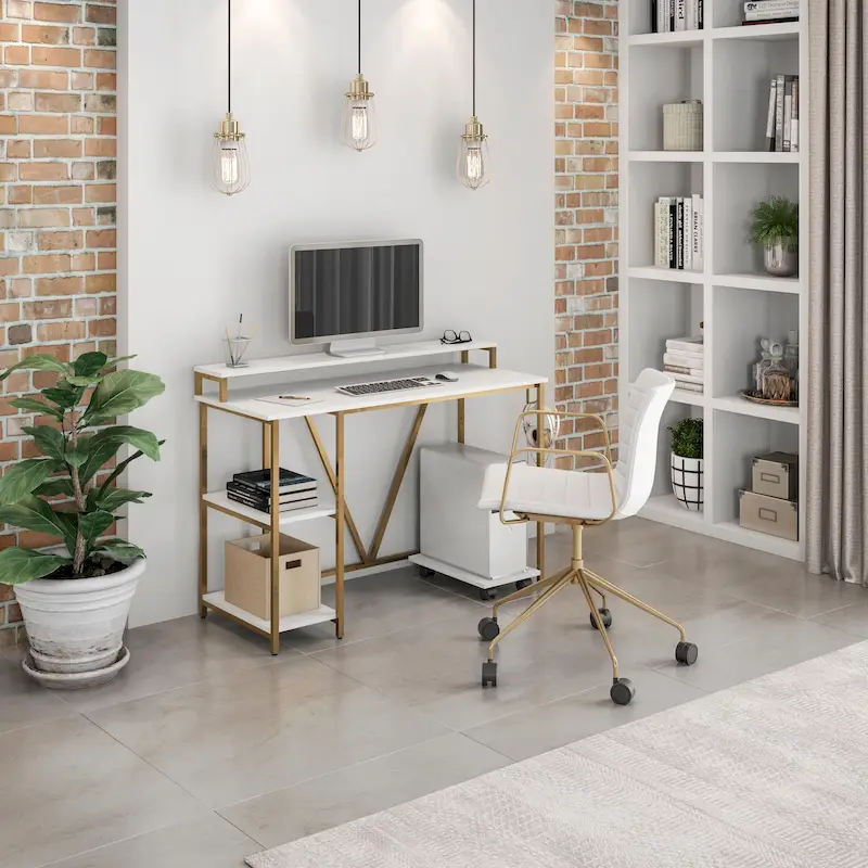 Industrial Writing Desk, Gold