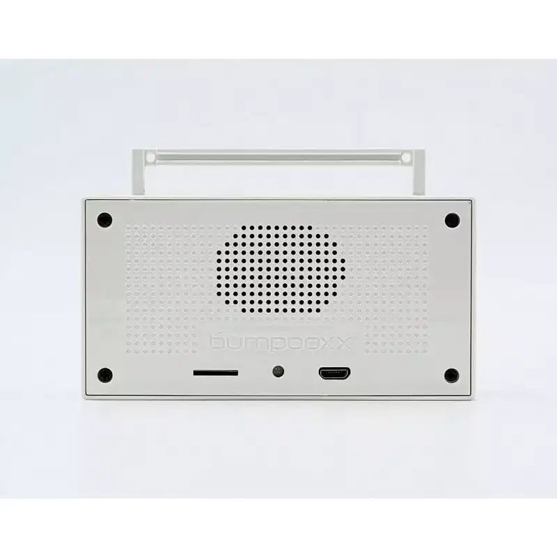 Refurbished: Microboom Speaker Boombox Bluetooth, Icy White - Manufacturer Refurbished